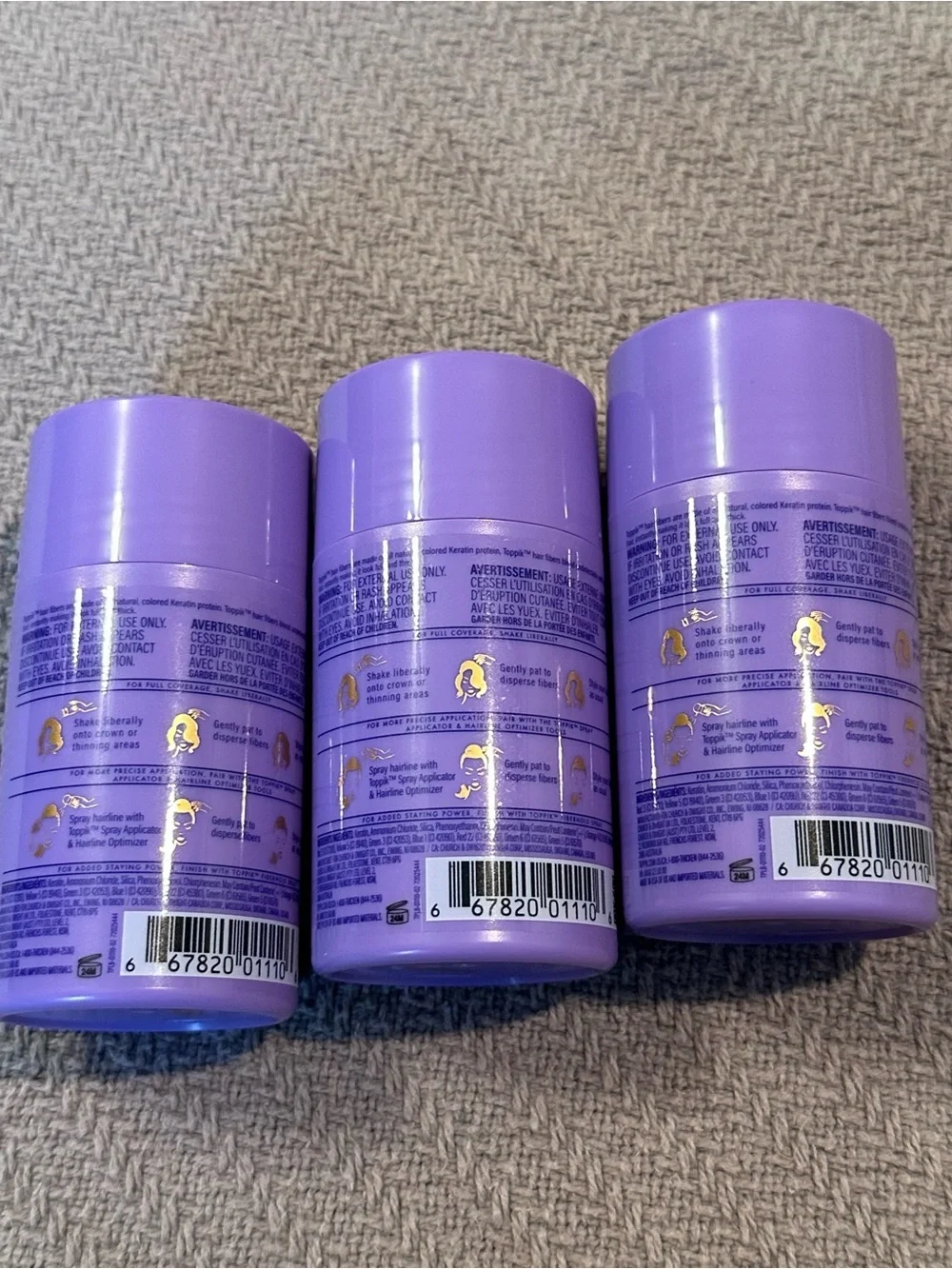 Toppik Hair Filler Volumizing Micro-Fibers - Black. Pack of 3. (.42 oz each)